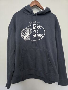 Bass Pro Shops Men's Pullover Hoodie with White Logo Size XL